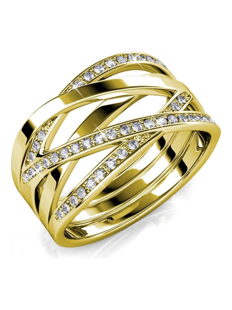 Bague Criss Cross - Doré et Cristal Doré/or - Kiabi