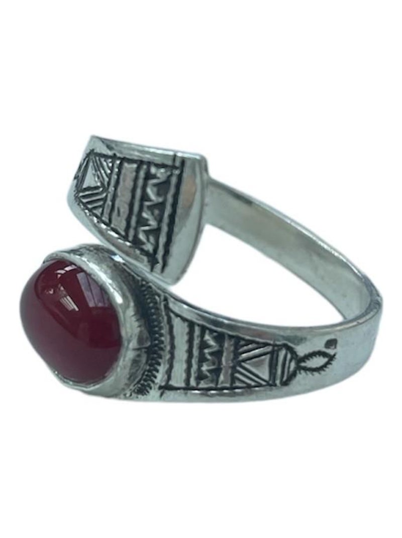 Bague croisée cornaline rouge fait main Bleu - Kiabi