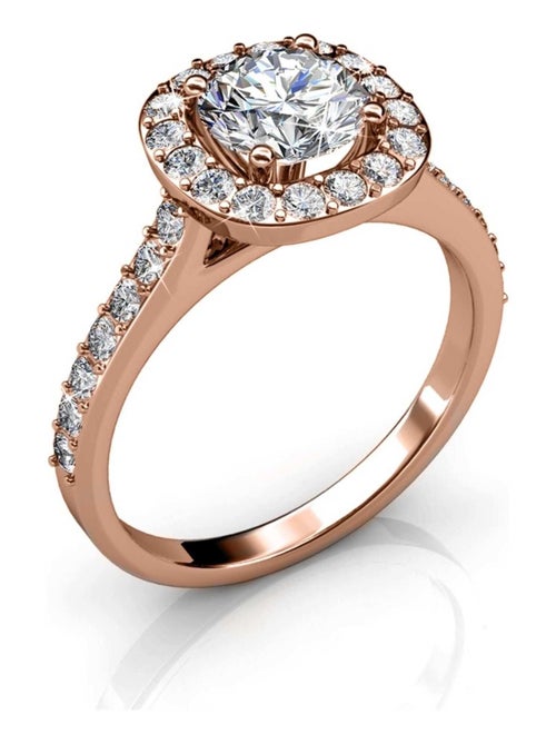 Bague Cushy - Or Rosé et Cristal - Kiabi