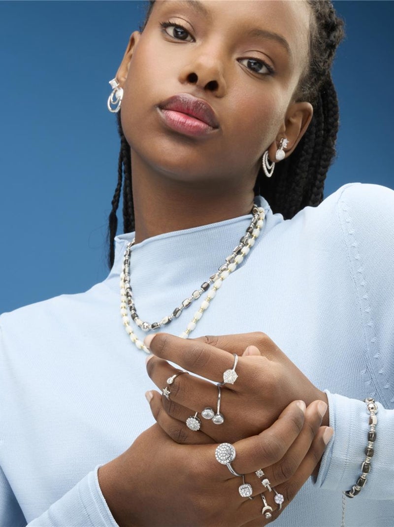 Bague de luxe en argent 925 avec zircons rhodiés - Adhel Blanc - Kiabi