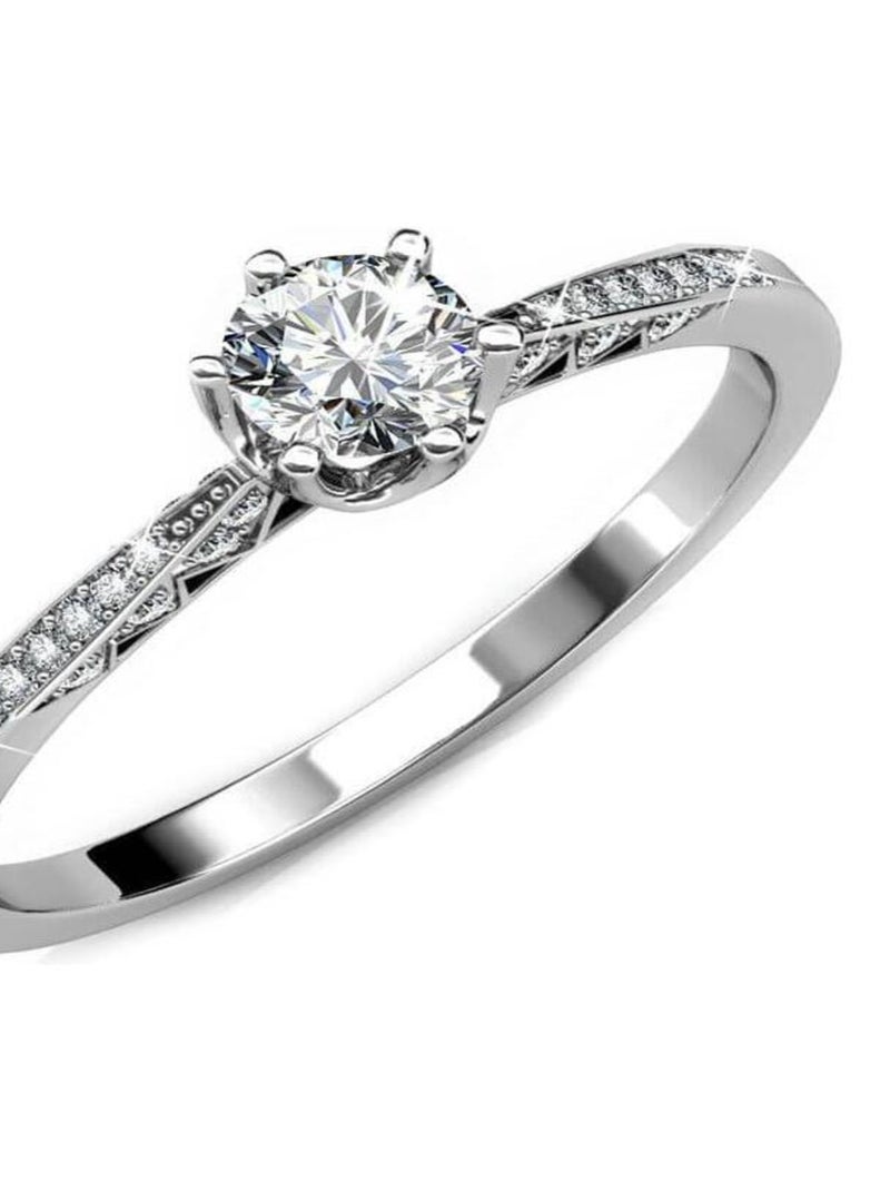 Bague Destiny - Argenté et Cristal Argent - Kiabi