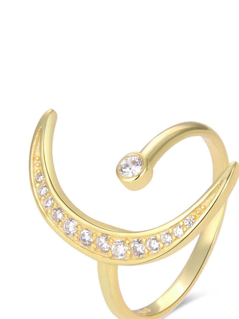 Bague  Domi en argent 925 et zircone brillante plaquée or jaune 18K Doré/or - Kiabi