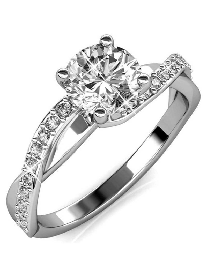 Bague Eleanor - Argenté et Cristal Argent - Kiabi