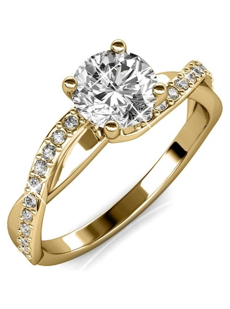 Bague Eleanor - Doré et Cristal Doré/or - Kiabi