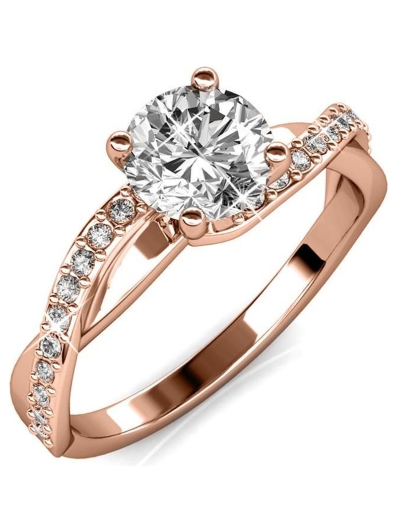 Bague Eleanor - Or Rosé et Cristal Or rose - Kiabi