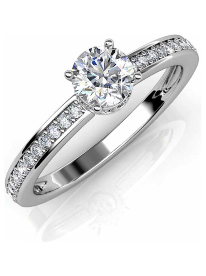 Bague Elise - Argenté et Cristal Argent - Kiabi