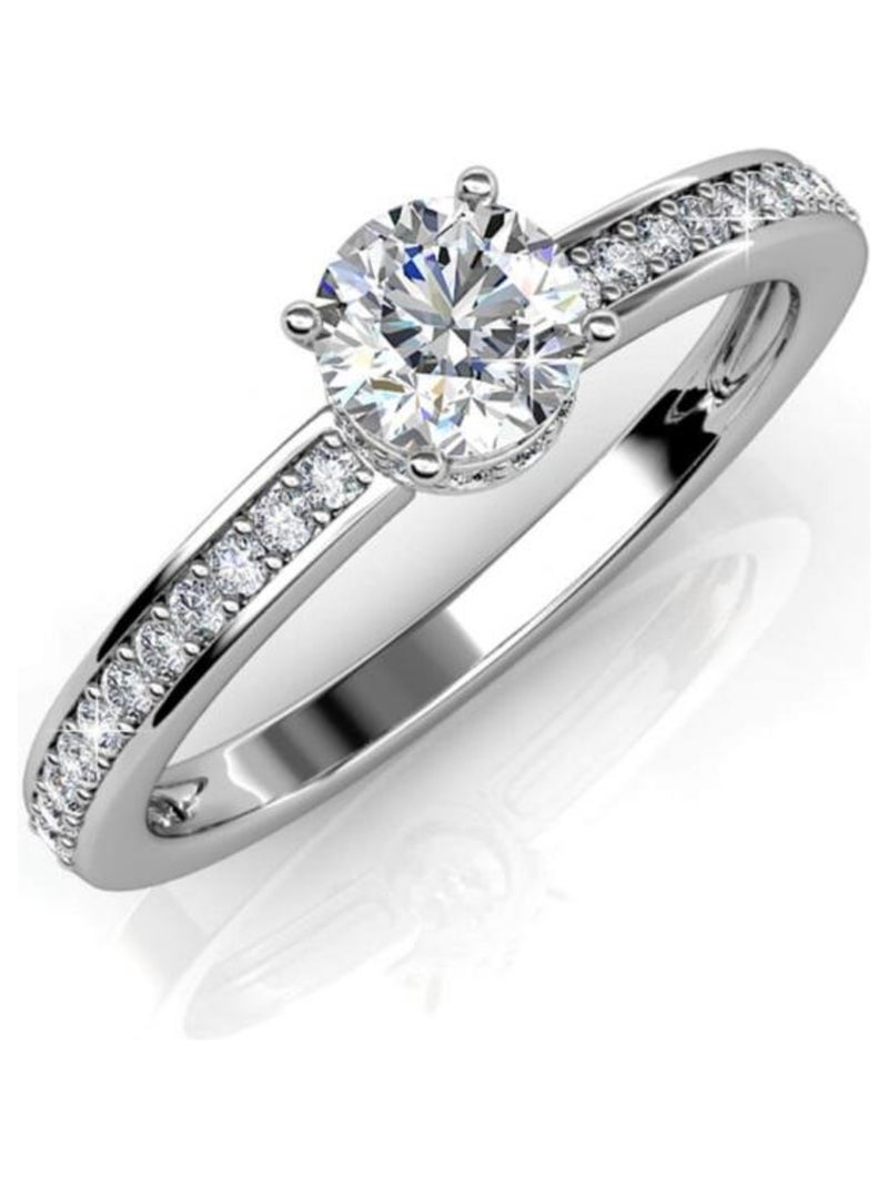 Bague Elise - Argenté et Cristal Argenté - Kiabi