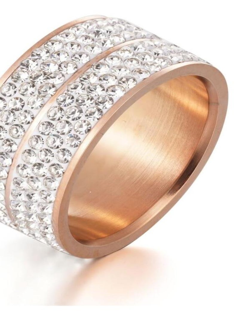 Bague Elodie - Or Rosé et cristal Transparent - Kiabi