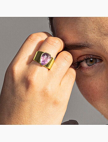 Bague en améthyste naturelle Luxenter Sheak Taille réglable