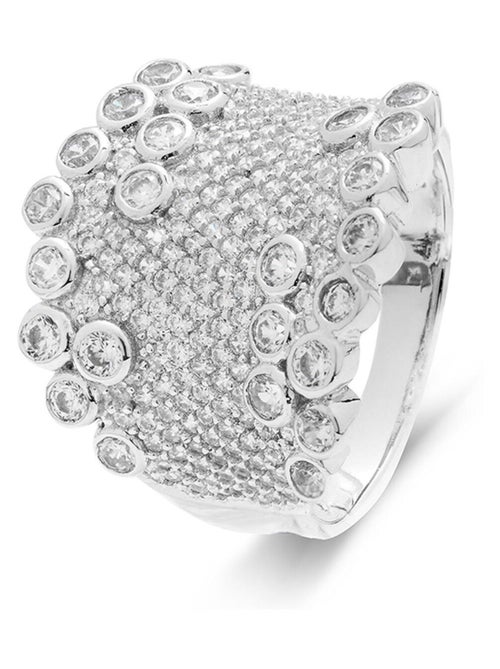 Bague en argent 925 avec zircon brillant rhodié - Chellrob - Kiabi