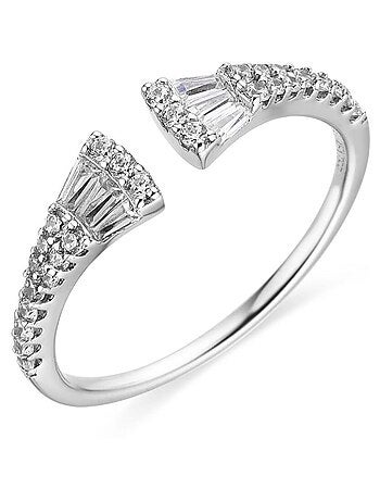Bague en argent 925 avec zircone brillante rhodiée - Khaoya