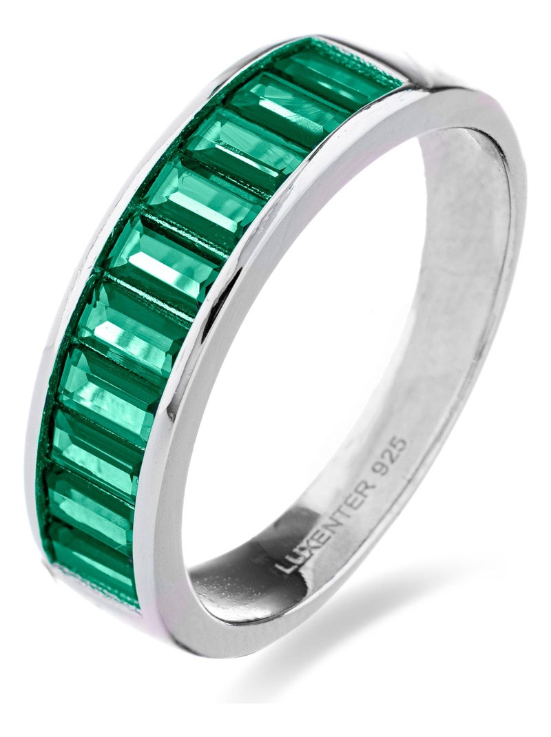 Bague en argent et émeraude Luxenter Simal Cz Vert - Kiabi