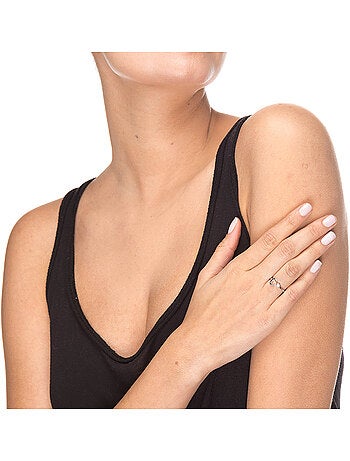 Bague en argent sterling 925 avec finition brillante en zircone Rhodium - lettre de l’alphabet C