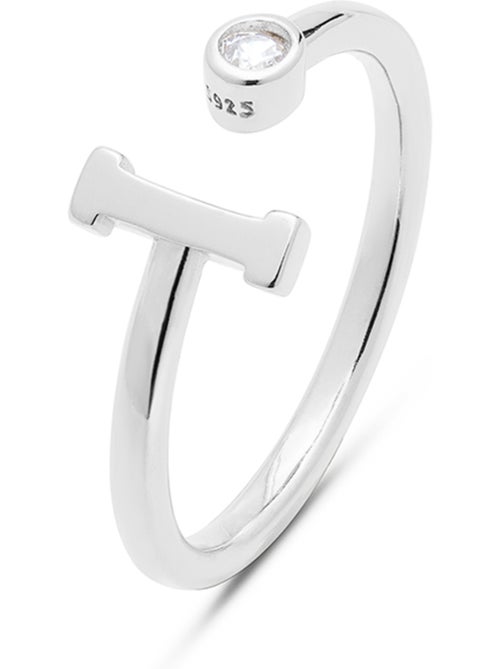 Bague en argent sterling 925 avec finition en zircone rhodium brillant - lettre de l’alphabet I - Kiabi Bague en argent sterling 925 avec finition en zircone rhodium brillant - lettre de l’alphabet I - Kiabi