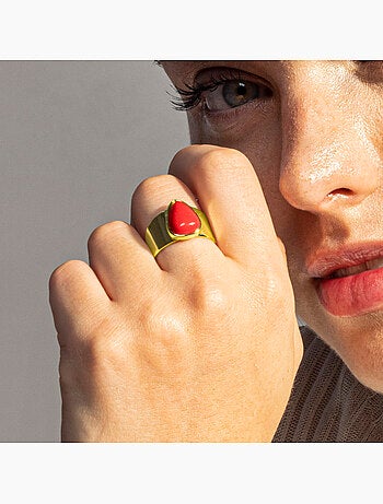 Bague en corail Luxenter sheak Taille réglable