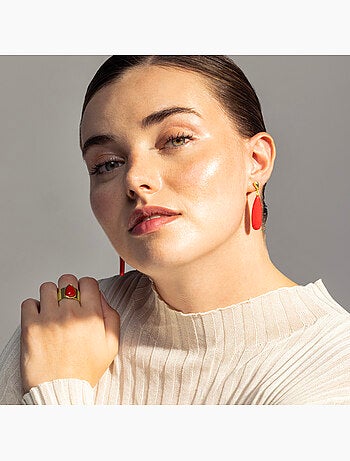 Bague en corail Luxenter sheak Taille réglable