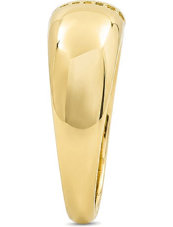Bague en métal brillant Luxenter et alliage de zircone fini en or jaune 18 carats - Dushli