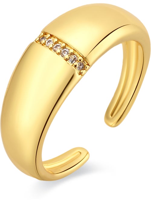 Bague en métal brillant Luxenter et alliage de zircone fini en or jaune 18 carats - Dushli - Kiabi