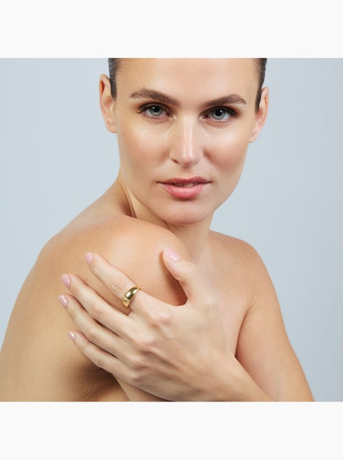 Bague en métal brillant Luxenter et alliage de zircone fini en or jaune 18 carats - Dushli - Kiabi