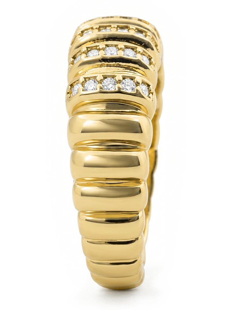 Bague en métal brillant Luxenter et alliage de zircone finie en or jaune 18 carats - Bakla Doré/or - Kiabi