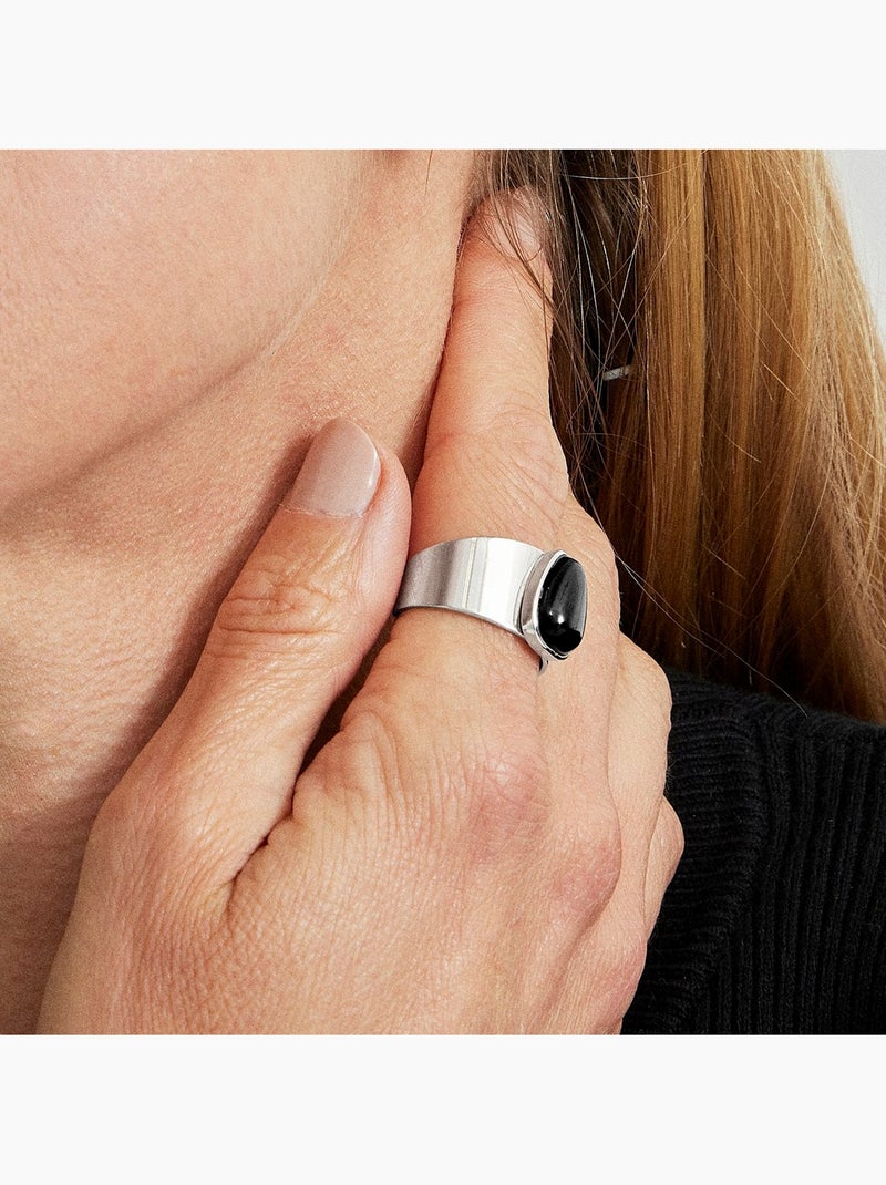 Bague en onyx Luxenter sheak Taille réglable Noir - Kiabi