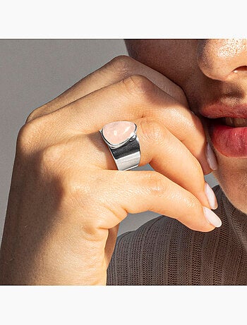 Bague en quartz rose Luxenter sheak Taille réglable