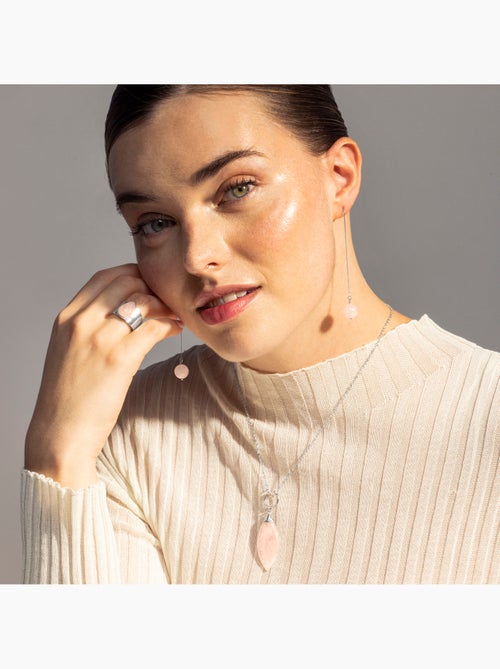 Bague en quartz rose Luxenter sheak Taille réglable - Kiabi