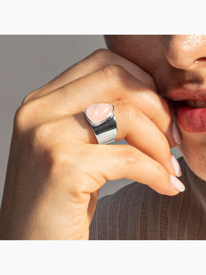 Bague en quartz rose Luxenter sheak Taille réglable Rose - Kiabi