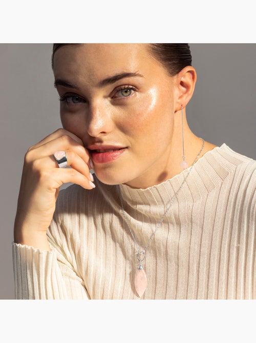 Bague en quartz rose Luxenter sheak Taille réglable - Kiabi
