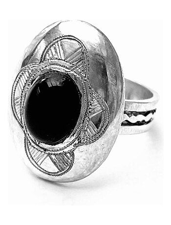 Bague ethnique Touareg argent forme ovale