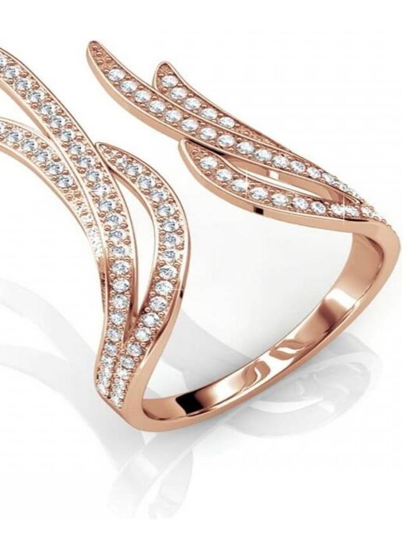 Bague Frayel - Or Rosé et Cristal Transparent - Kiabi
