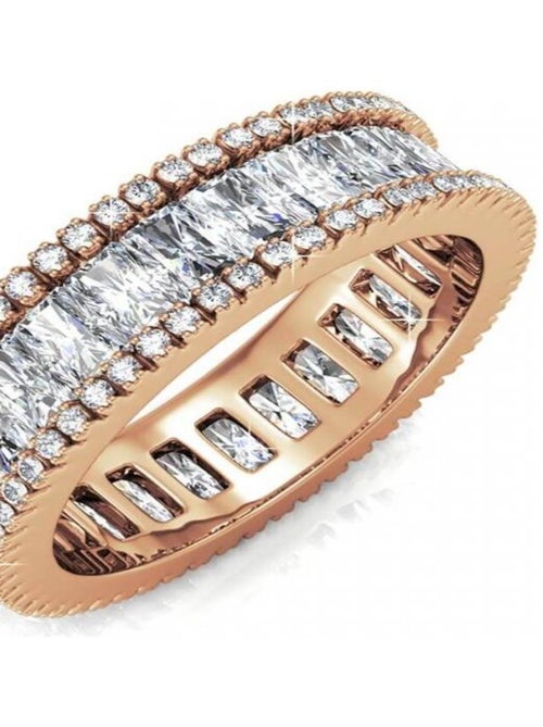 Bague Glamour Lock - Or Rosé et Cristal - Kiabi