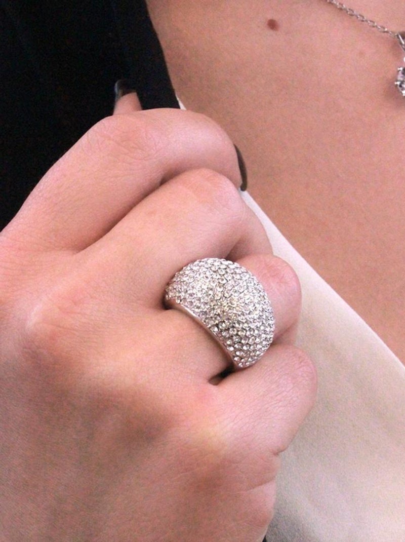 Bague Glamour Metal - Argenté et Cristal Argent - Kiabi