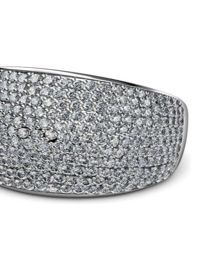 Bague Glamour Metal - Argenté et Cristal Argent - Kiabi
