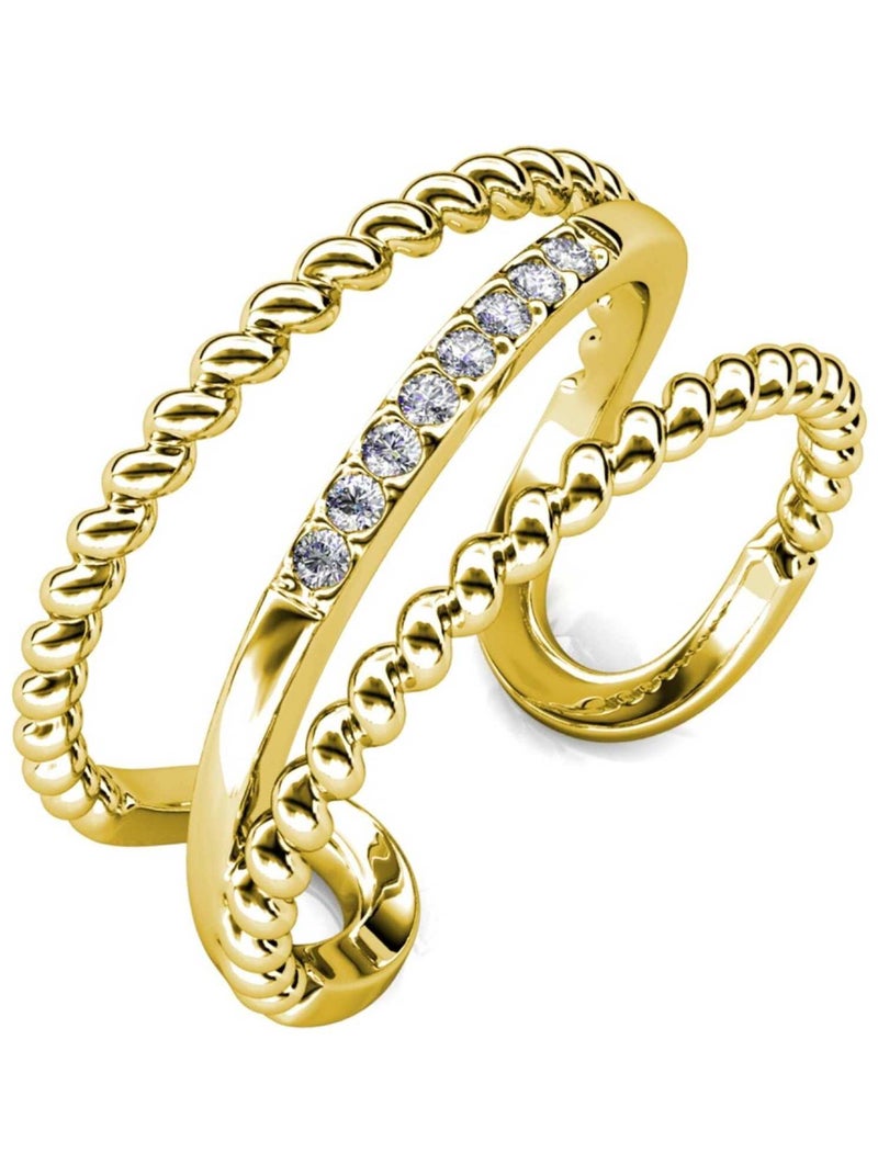 Bague Irving - Doré et Cristal Doré/or - Kiabi