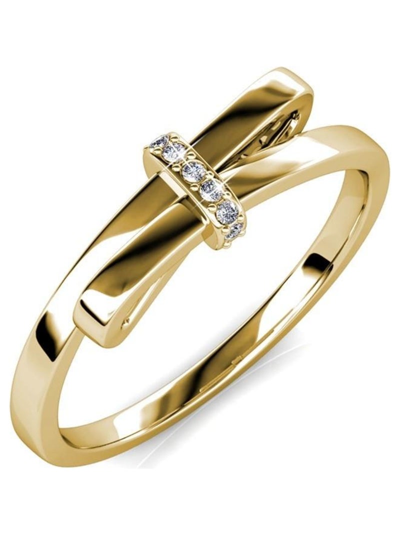 Bague Luminous Bow - Doré et Cristal Doré/or - Kiabi