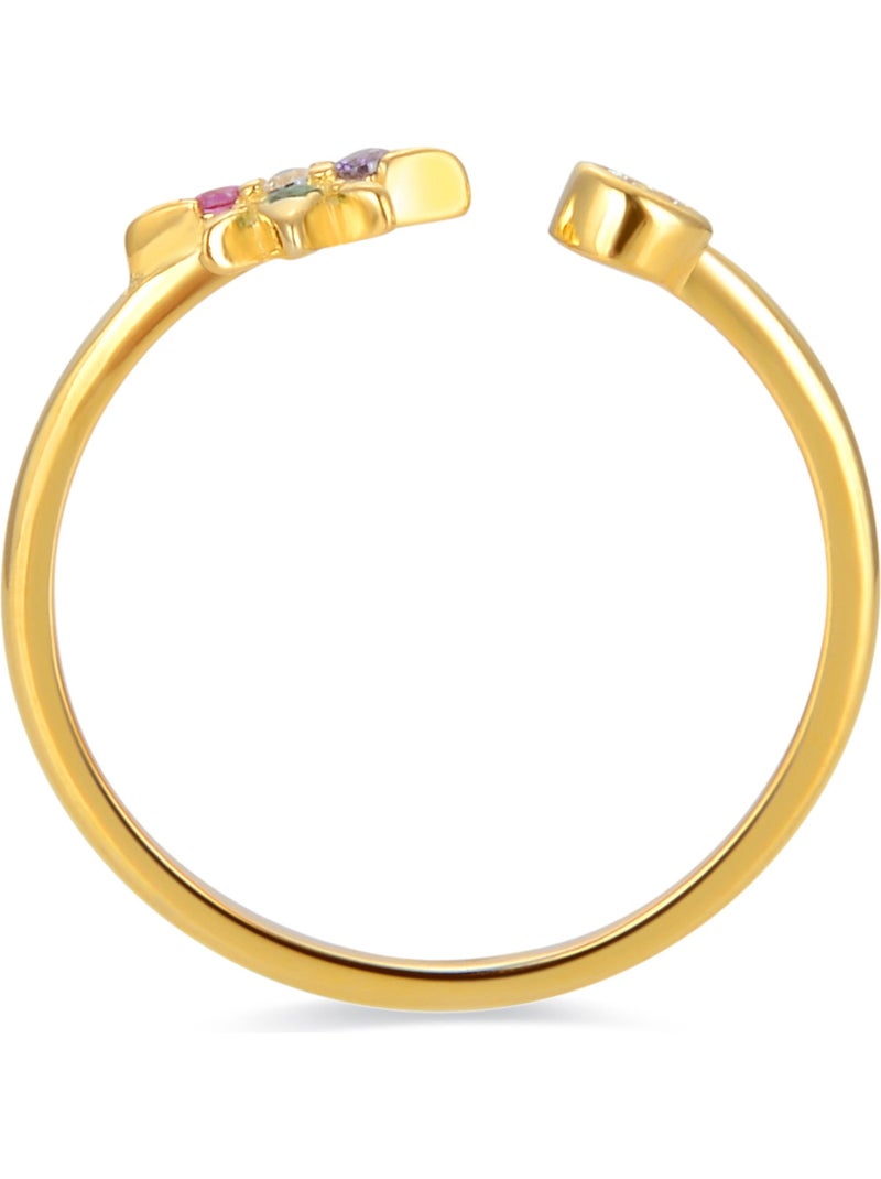 Bague Luxenter Anra en argent 925 et zircon multicolore plaqué or jaune 18 carats Multicolore - Kiabi