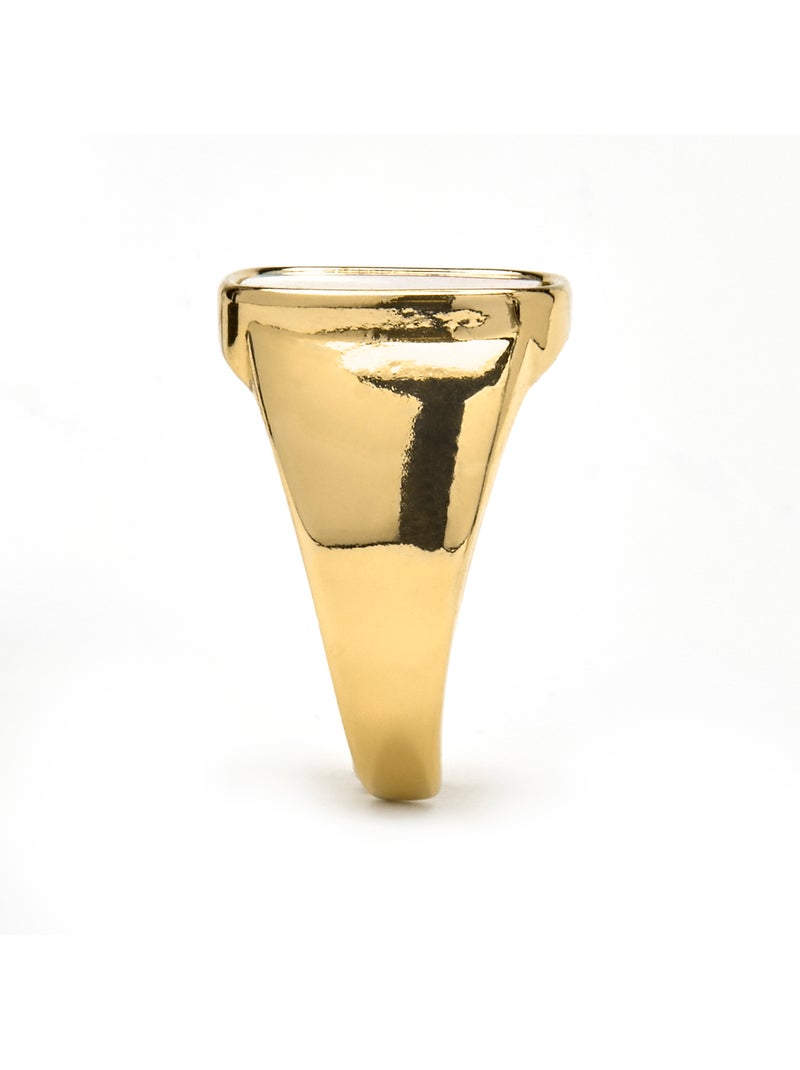 Bague Luxenter avec nacre blanche et plaqué or 18k - Misau Taille réglable Blanc - Kiabi