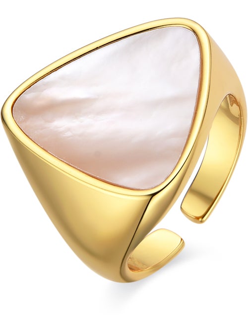 Bague Luxenter avec nacre blanche et plaqué or 18k - Sune Taille réglable - Kiabi