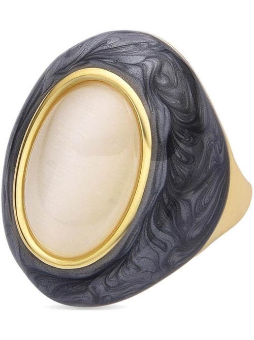 Bague Luxenter avec œil de chat en finition or 18k - Lyme - Kiabi