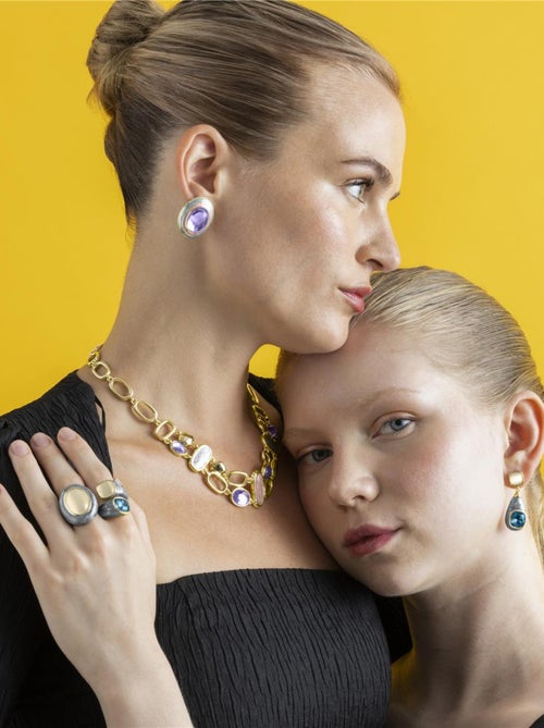 Bague Luxenter avec œil de chat en finition or 18k - Lyme - Kiabi