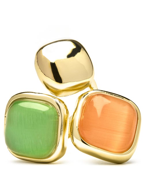 Bague Luxenter avec œil de chat multicolore plaqué or 18 carats - Shureo - Kiabi