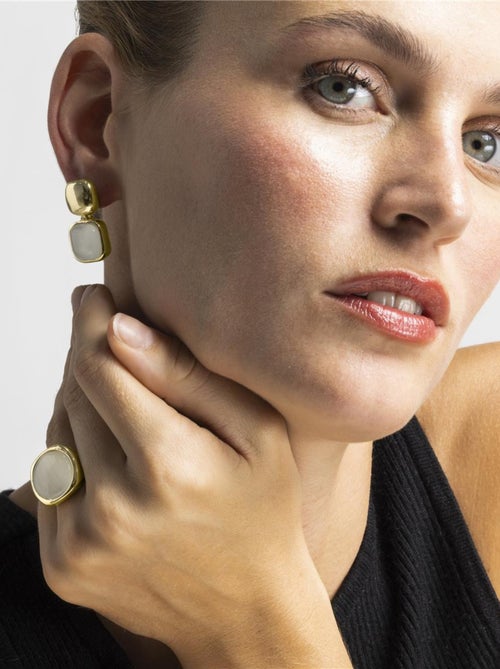 Bague Luxenter avec œil de chat plaqué or 18 carats - Uther - Kiabi