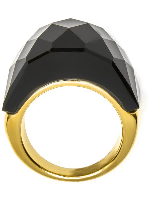 Bague Luxenter avec Onyx et Quartz Hydrothermal plaqué or jaune 18 carats - Hianvi - Kiabi