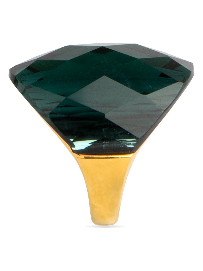 Bague Luxenter avec Onyx et Quartz Hydrothermal plaqué or jaune 18 carats - Tak Vert - Kiabi