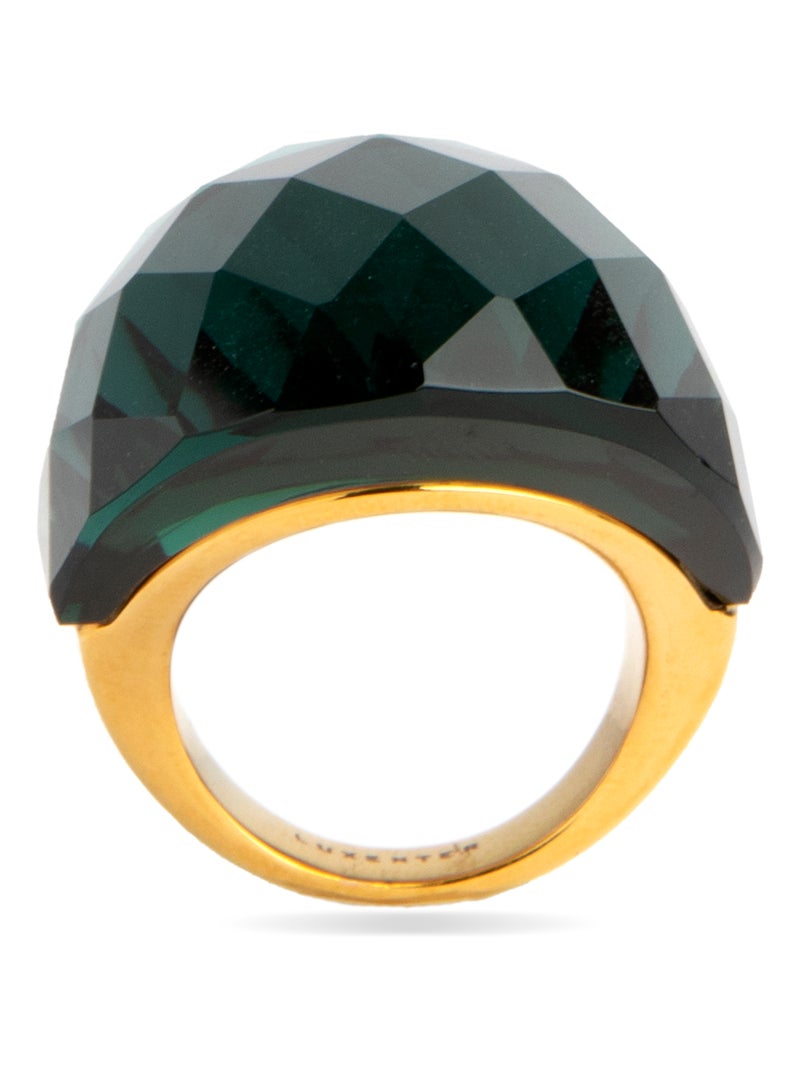 Bague Luxenter avec Onyx et Quartz Hydrothermal plaqué or jaune 18 carats - Tak Vert - Kiabi
