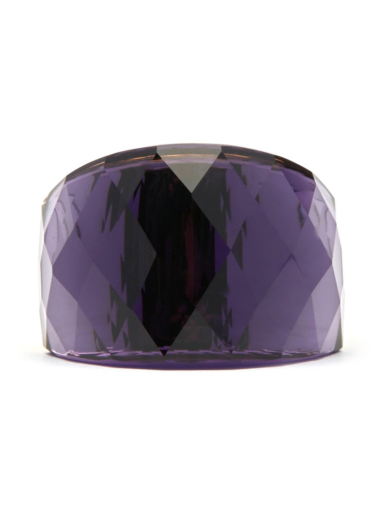 Bague Luxenter avec Onyx Quartz Hydrothermal plaqué or jaune 18 carats - Fadino Violet - Kiabi