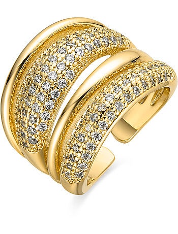 Bague Luxenter avec zircon brillant finition or 18k - Merima Taille réglable