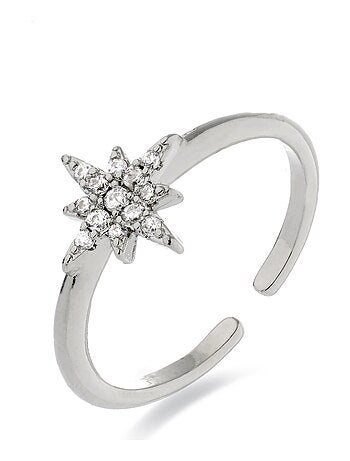 Bague Luxenter avec zircon brillant rhodié - Kimsel