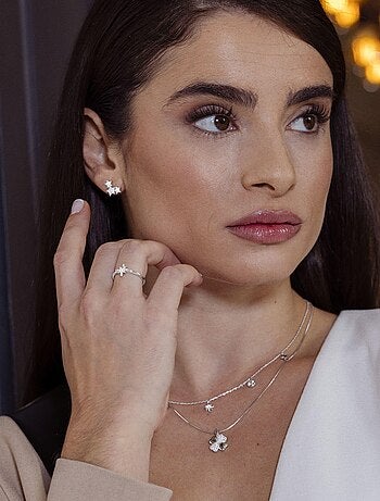Bague Luxenter avec zircon brillant rhodié - Kimsel